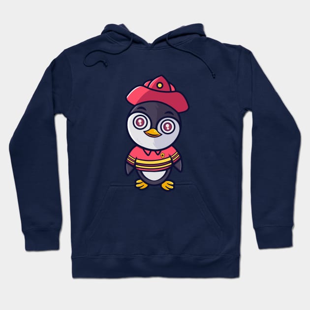 Little Penguin Firefighter Hoodie by onama.std